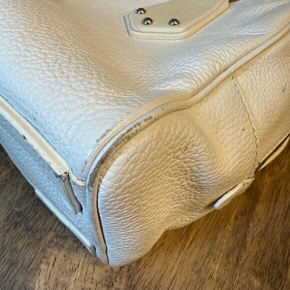 Prada Vitello Daino Handbag Pebbled Leather Braided Handle Zipper Lock Off-White - Picture 13 of 13